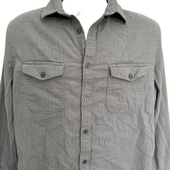 Express Men’s Long Sleeve Button Down Shirt Gray Size Medium - Picture 3 of 7